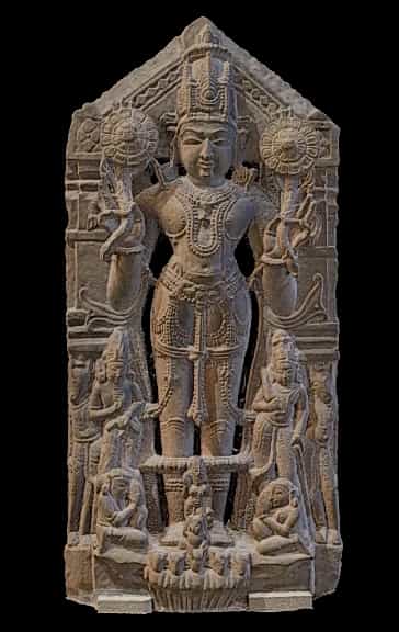 Surya standing on a charriat