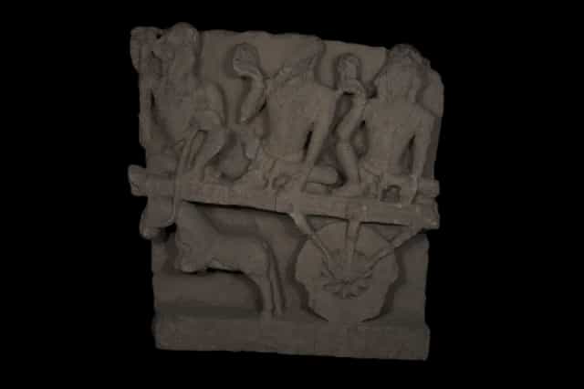 Three Males on Chariot, Vishwamitra Ka Tila (Pehowa)